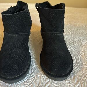 Ugg black mini booties, suede/leather, size 7